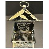 Set of 3 Metal Wheat Candle Holders with Decorative Accents and Ornate Metal Lantern Set of 3 Metal Wheat Candle Holders with Decorative Accents and Ornate Metal Lantern