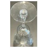 Set of 8 Etched Crystal Wine Glasses with Floral Design Set of 8 Etched Crystal Wine Glasses with Floral Design