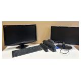 Set of 2 Monitors, HP Keyboard, and Dual Hole Punch Set of 2 Monitors, HP Keyboard, and Dual Hole Punch