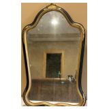 Vintage Brass Framed Mirror and Jesus with Lamb Artwork Vintage Brass Framed Mirror and Jesus with Lamb Artwork