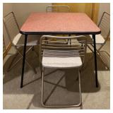 Vintage Cosco Folding Card Table and 4 Chairs Set Vintage Cosco Folding Card Table and 4 Chairs Set