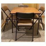 Card Table with 4 Brown Folding Chairs Card Table with 4 Brown Folding Chairs