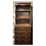 Vintage Wooden Hutch with Drawers and Shelves Vintage Wooden Hutch with Drawers and Shelves