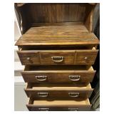 Vintage Wooden Hutch with Drawers and Shelves Vintage Wooden Hutch with Drawers and Shelves