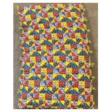 Handmade Patchwork Quilt with Teal Button-Up Duvet Comforter Handmade Patchwork Quilt with Teal Button-Up Duvet Comforter