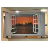 Framed Sunset Ocean Beach LED Lighted Motion Picture with sound of waves Framed Sunset Ocean Beach LED Lighted Motion Picture with sound of waves