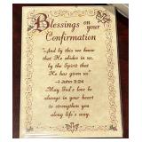 Collection of Cribbage Board, Playing Cards, and Blessings Plaque Collection of Cribbage Board, Playing Cards, and Blessings Plaque
