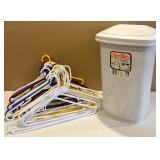 Ironing Board with Sterilite Trash Can and Colorful Hangers Set Ironing Board with Sterilite Trash Can and Colorful Hangers Set