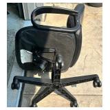 Black Leather Swivel Office Chair with Adjustable Features