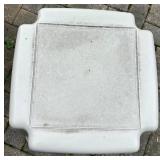 Set of 6 White Plastic Patio Chairs with Matching Table