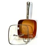 Set of Copper Chef Square Pan, Cooling Rack and Benjamin & Medwin Copper Colander Set of Copper Chef Square Pan, Cooling Rack and Benjamin & Medwin Copper Colander