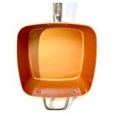 Set of Copper Chef Square Pan, Cooling Rack and Benjamin & Medwin Copper Colander Set of Copper Chef Square Pan, Cooling Rack and Benjamin & Medwin Copper Colander