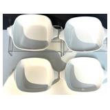 Collection of Cooking and Serving Dishes including 4 Vintage Corning Ware Bowls with lid, Corning Wear Baking Dish,  Swiss Fire Gel Collection of Cooking and Serving Dishes including 4 Vintage Corning Ware Bowls with lid, Corning Wear Baking Dish,  Swiss Fire Gel