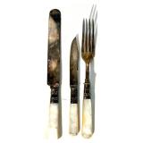 Collection of Vintage Sterling Silver Spoon and other Silverplate and Mother of Pearl Flatware and Collector Spoons Collection of Vintage Sterling Silver Spoon and other Silverplate and Mother of Pearl Flatware and Collector Spoons