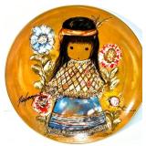 Ted De Grazia Limited Edition Gotham Fine China Collector Plates Set of 3 with one Plate Signed by the Artist and Handmade Vase Ted De Grazia Limited Edition Gotham Fine China Collector Plates Set of 3 with one Plate Signed by the Artist and Handmade Vase