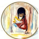 Ted De Grazia Limited Edition Gotham Fine China Collector Plates Set of 3 with one Plate Signed by the Artist and Handmade Vase Ted De Grazia Limited Edition Gotham Fine China Collector Plates Set of 3 with one Plate Signed by the Artist and Handmade Vase