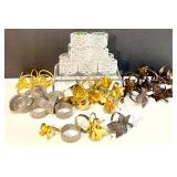 Collection of Waterford Crystal Napkin Rings and Assorted Metal Napkin Holders Collection of Waterford Crystal Napkin Rings and Assorted Metal Napkin Holders