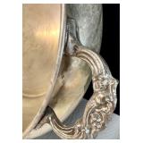 Set of Silver-Plated Serving Dishes with Filigree Handles and 3 storage bags Set of Silver-Plated Serving Dishes with Filigree Handles and 3 storage bags