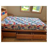 Twin-Size Wooden Platform Bed with Storage and Mattress Twin-Size Wooden Platform Bed with Storage and Mattress