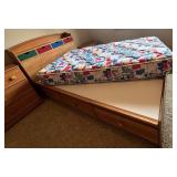 Twin-Size Wooden Platform Bed with Storage and Mattress Twin-Size Wooden Platform Bed with Storage and Mattress
