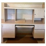 Wooden Office Desk with Hutch and Storage Drawers Wooden Office Desk with Hutch and Storage Drawers