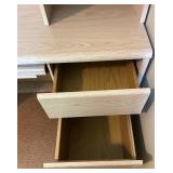 Wooden Office Desk with Hutch and Storage Drawers Wooden Office Desk with Hutch and Storage Drawers