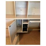 Wooden Office Desk with Hutch and Storage Drawers Wooden Office Desk with Hutch and Storage Drawers