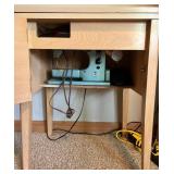 Vintage Viking Husqvarna Sewing Machine with Wooden Cabinet Vintage Viking Husqvarna Sewing Machine with Wooden Cabinet