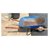 Used Blue Metal Wheelbarrow with Solid Tire Used Blue Metal Wheelbarrow with Solid Tire