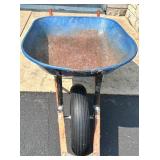 Used Blue Metal Wheelbarrow with Solid Tire Used Blue Metal Wheelbarrow with Solid Tire