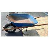 Used Blue Metal Wheelbarrow with Solid Tire Used Blue Metal Wheelbarrow with Solid Tire