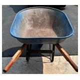 Used Blue Metal Wheelbarrow with Solid Tire Used Blue Metal Wheelbarrow with Solid Tire