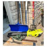 Collection of Garden Tools and Black+Decker Hedge Trimmer Collection of Garden Tools and Black+Decker Hedge Trimmer