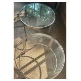Set of 2 Summer Classics Round Glass Top Side Tables Set of 2 Summer Classics Round Glass Top Side Tables