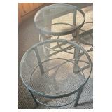 Set of 2 Summer Classics Round Glass Top Side Tables Set of 2 Summer Classics Round Glass Top Side Tables