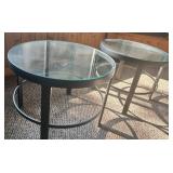 Set of 2 Summer Classics Round Glass Top Side Tables Set of 2 Summer Classics Round Glass Top Side Tables