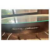 Set of 2 Summer Classics Round Glass Top Side Tables Set of 2 Summer Classics Round Glass Top Side Tables