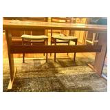 Dining Table with Slate Inlay and 4 Chairs Dining Table with Slate Inlay and 4 Chairs