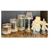 7 Piece Collection of Decorative Oil & Wax Candles with Glass Stands 7 Piece Collection of Decorative Oil & Wax Candles with Glass Stands