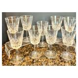 Set of 9 Waterford Crystal Wine Glasses with Cut Glass Design Set of 9 Waterford Crystal Wine Glasses with Cut Glass Design