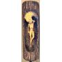 Russell O. Strom Hand-Carved Wooden Sculpture of Woman in Log