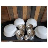 4 Large Vintage Ceiling Mount Lights Fixtures and Globes