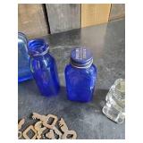 Various Vintage Smalls Keys, Blue Glass, And More