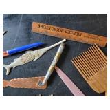 Various Vintage Smalls Keys, Blue Glass, And More