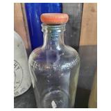 Lot of Vintage Bottles Ginger Beer, Amber Glass Whole Milk Bottle, Blue Glass and more