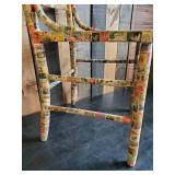 Check This Piece of Art out, Vintage Chair Covered in Vintage Stamps of all types, Sizes and Years   This is a Cool Chair