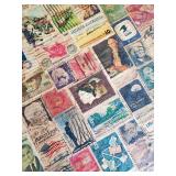 Check This Piece of Art out, Vintage Chair Covered in Vintage Stamps of all types, Sizes and Years   This is a Cool Chair