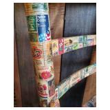 Check This Piece of Art out, Vintage Chair Covered in Vintage Stamps of all types, Sizes and Years   This is a Cool Chair