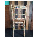 Check This Piece of Art out, Vintage Chair Covered in Vintage Stamps of all types, Sizes and Years   This is a Cool Chair