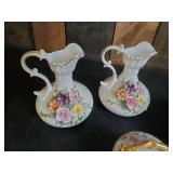 Lefton China Pitchers Vase with Floral Design and Beautiful Jewelry/Trinket Box and More